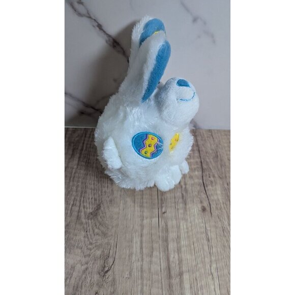 White & Blue Plush Bunny With Colorful Patches WalMart Easter 7" - Picture 3 of 9